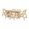 Oikiture 7PCS Dining sets 180cm Rectangular Table with Chairs Foldable Natural