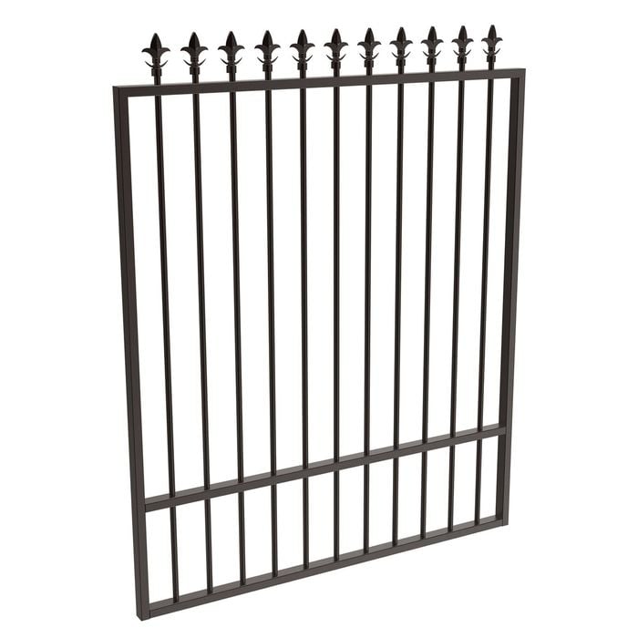 ProtectorAl 800 - 1200 x 1500mm Black Aluminium Spear Top Pool Gate With Mid Rail