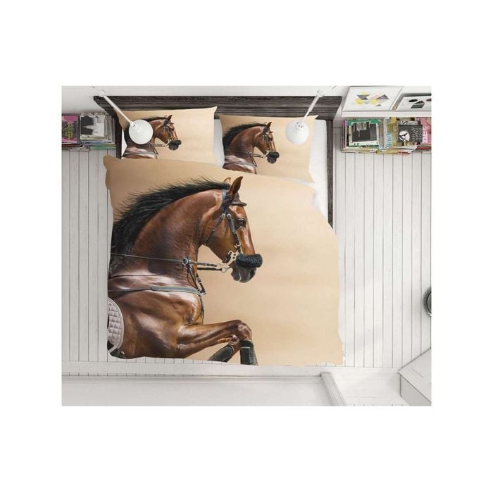 3D Animal Brown Horse 45 Bed Pillowcases Quilt King Size
