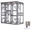 Advwin Walk In Wooden Cat Cage Enclosure + 6L Automatic Pet Feeder with Camera