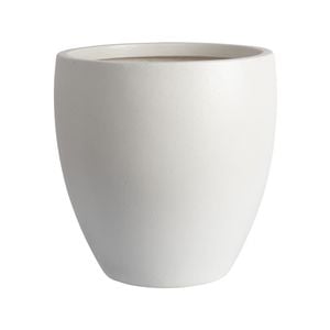 Tuscan Path 37 x 37cm White Harper Egg Fibreglass Pot
