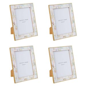 Society Home Mother of Pearl Inlay Photo Frame  5"x7" Set of 4