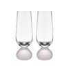 2pc Tempa Zephyr Spherical Champagne Flute Drinking Glasses Set 17cm White