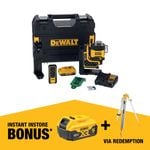 <mark>DeWALT</mark> 18V XR 3x360 Remote Control Green Beam Laser DCLE34035D1…