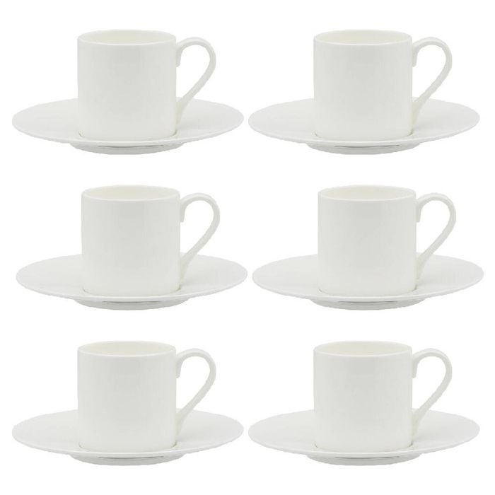 6PK Ecology Canvas Espresso Cup & Saucer Set 90ml/14cm White
