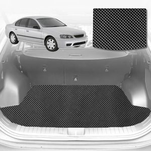 6D Diamond Car Boot Mat for Ford Falcon (BA BF)2002-2008-Cargo Mat-Black-Outback GT