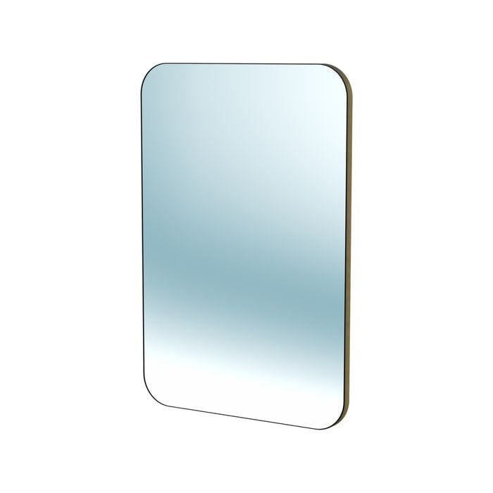 Living Elements 600 x 900 x 23mm Black Framed Rounded Corner Mirror