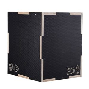 Vevor 3 in 1 Plyometric Jump Box Black for Wooden Plyo Platform & Jumping Agility Box