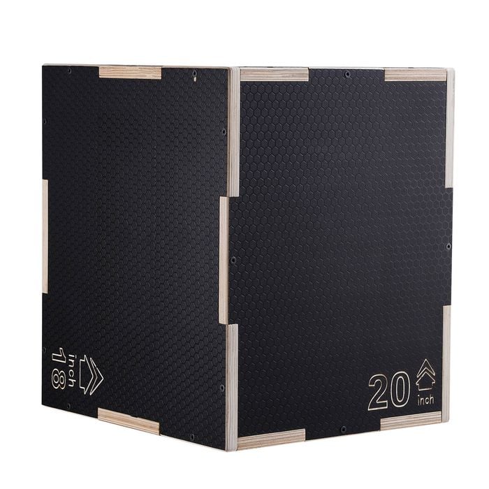 Vevor 3 in 1 Plyometric Jump Box Black for Wooden Plyo Platform & Jumping Agility Box