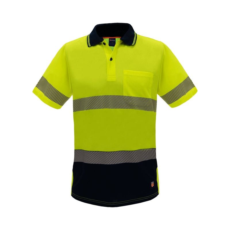 Womens Yellow Hi Vis Short Sleeve Polo - 8