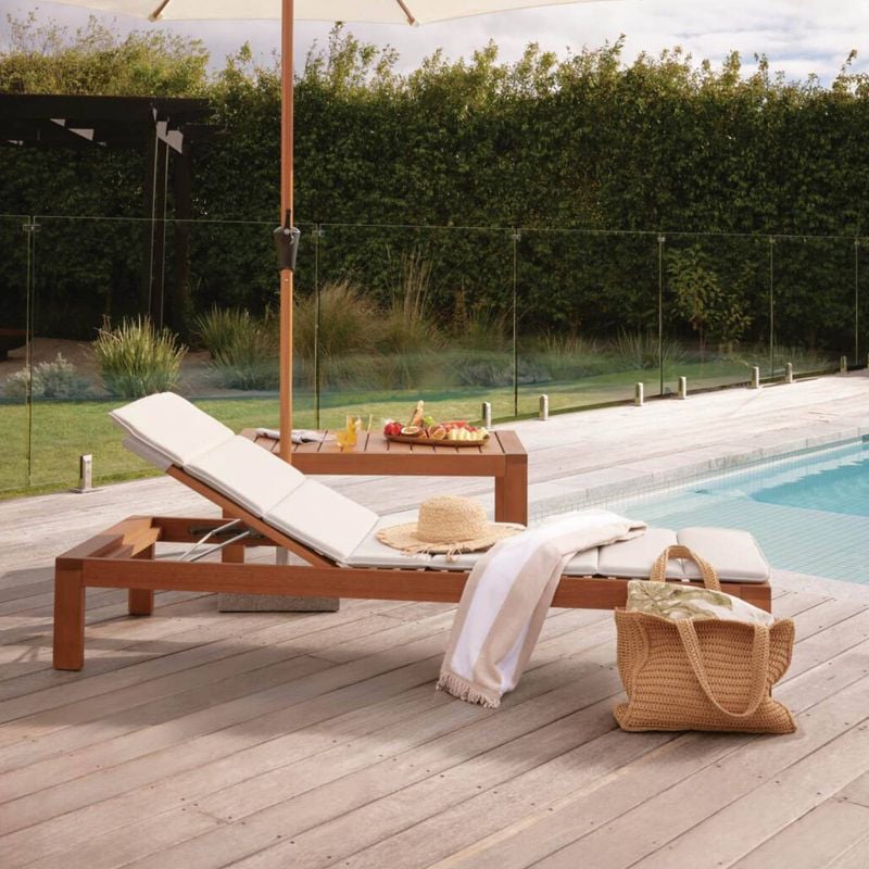 Santo Timber Sunlounge with Cushion