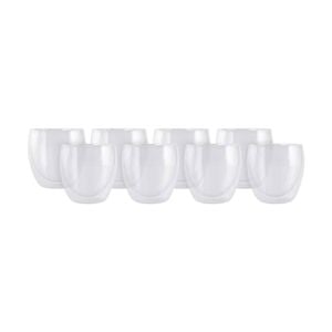 8pc Maxwell & Williams Blend Double Wall 250ml Glass Cup Set - Clear