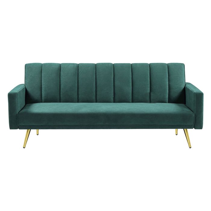 Levede 3-Seater Convertible Velvet Sofa Bed 197CM Green