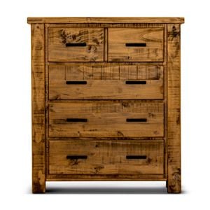 Camdenville Tallboy Chest Of Drawer Solid Pine Frame Oak