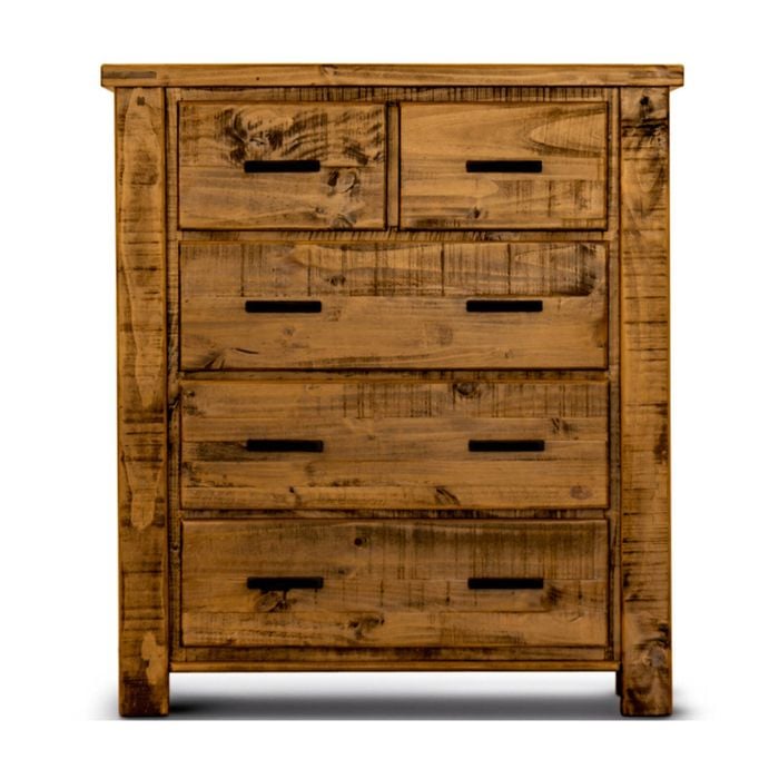 Camdenville Tallboy Chest Of Drawer Solid Pine Frame Oak