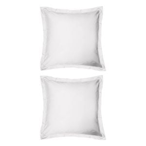 2x Odyssey Living Breathe Cotton European Pillowcase 65cm X Snow