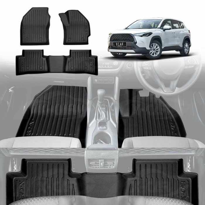 3D All-Weather Floor Mats for Toyota Corolla Cross 2022-Onwards Customized Floor Liners Full Set Carpet