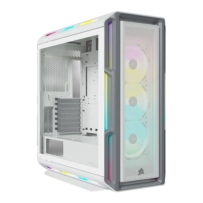 Corsair Icue 5000t Rgb Tempered Glass Mid-tower Atx Case - White [cc-9011231-ww]