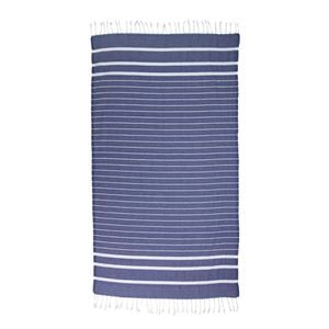 Navy Stripes Thin Turkish Beach Towel - 100cm x 160cm