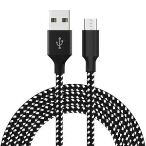 Catzon Micro USB Cable 3-Pack (1M, 2M, 3M) Nylon Braided Fast Charger-BlackWhite