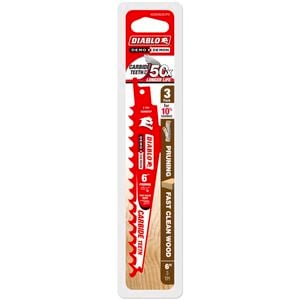 Diablo 150mm 3 TPI Demo Demon TCT Reciprocating Saw Blade for Wood Pruning - 3 Pack