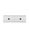 European Cabinetry Fluted Half Moon Black Bucharest TV Unit White