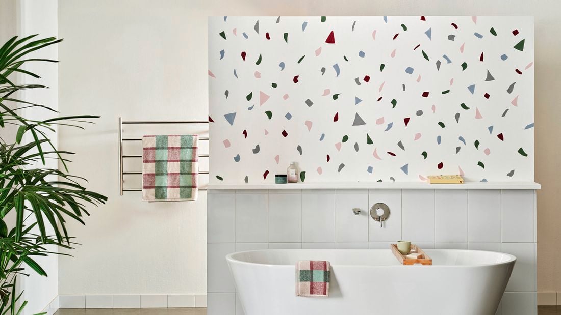painted terrazzo wall