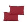 Bloomington Pair of Solid Colour Microfiber Standard Pillowcases 48x73cmx15cm (Flap) Cherry