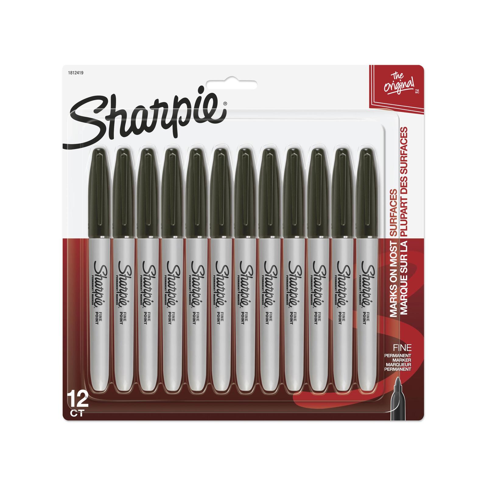 Sharpie Fine Point Permanent Marker Black - Pack of 12 product image