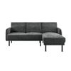 Design Square Osbert Premium Fabric 3-Ster Sofa Lounge Couch RH-Chaise Metal Legs Charcoal