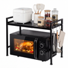 ADIVO Microwave Oven Shelf Rack Adjustable Metal Kitchen Organiser Storage 2 Tier
