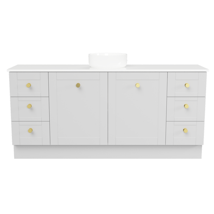 New England Joinery 1800mm Diadem Centre Basin SilkSurface Top Floor Standing Vanity