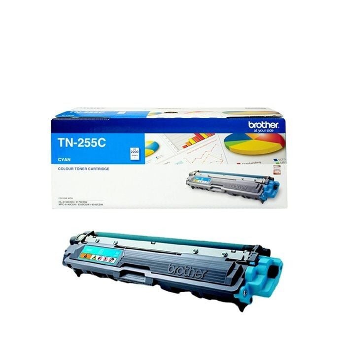 Brother TN-255C Cyan Toner  2,200 Page Cartridge