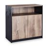 Modern Home ARTO Credenza Cabinet 80cm(W)x40cm(D)x80cm(H)- Warm Oak & Black