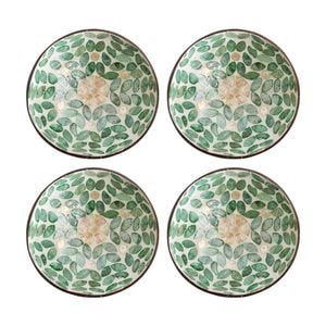 4pk Lvd Sacred Flower Round Coconut Capiz Trinket/jewellery Bowl 13x6cm