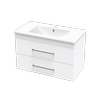 Clearlite Bathrooms 900mm White Cashmere Valley Wall Hung Vanity