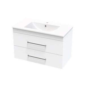 Clearlite Bathrooms 900mm White Cashmere Valley Wall Hung Vanity