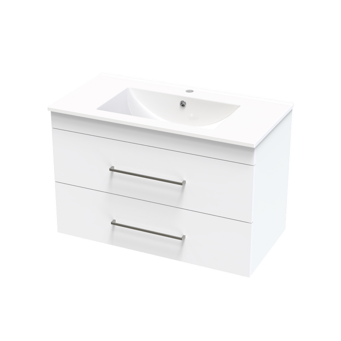 Clearlite Bathrooms 900mm White Cashmere Valley Wall Hung Vanity