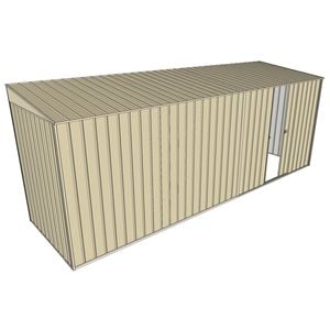 Build-a-Shed 1.5 x 5.2 x 2m Single Sliding Side Door Skillion Shed - Cream