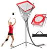 VEVOR Volleyball Setter Training Equipment Red Black Angle and Height Adjustable with Steel Base
