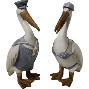 2pc LVD Pelicans Resin Figurine Home/Lounge Ornament Sculpture Decor Set 22cm