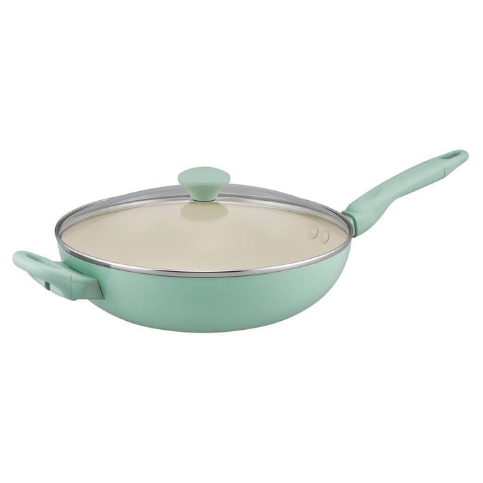 Raco Smartstart Ceramic Nonstick Induction Covered Stirfry With Helper Handle 30cm Lichen