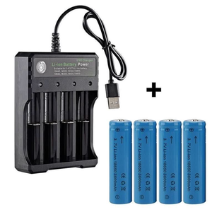 4x 3.7v 18650 Li-ion Rechargeable Battery + Usb Smart Charger Indicator