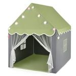 Costway Kids Skin-Friendly Playhouse Large Castle Play Tent w/Star Light Green