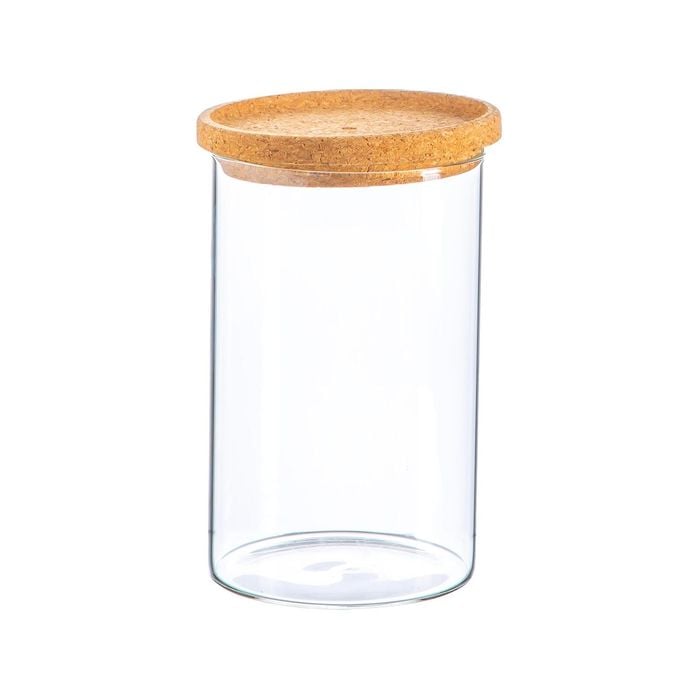 Argon Tableware Glass Storage Jar with Cork Lid - 1 Litre