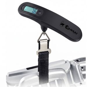 Sansai Electronic Digital Portable Luggage Scale 50KG Travel Hanging Weight BLK