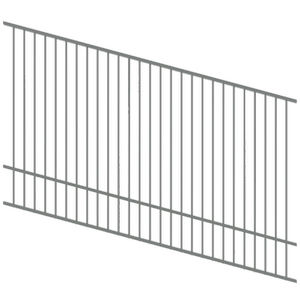 ProtectorAl 1201-2400W x 1500H Palladium Silver Flat Top Pool Fence Panel Raked Up to 15º