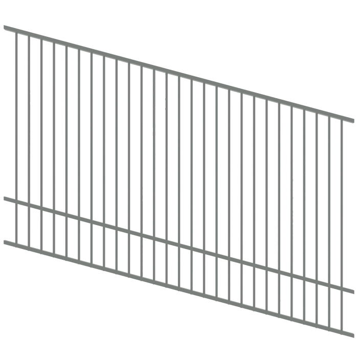 ProtectorAl 1201-2400W x 1500H Palladium Silver Flat Top Pool Fence Panel Raked Up to 15º