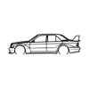 Ignite Laser Mercedes Benz 190E Silhouette Metal Wall Art Rustic Metal 47inch/120cm