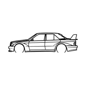Ignite Laser Mercedes Benz 190E Silhouette Metal Wall Art Rustic Metal 47inch/120cm